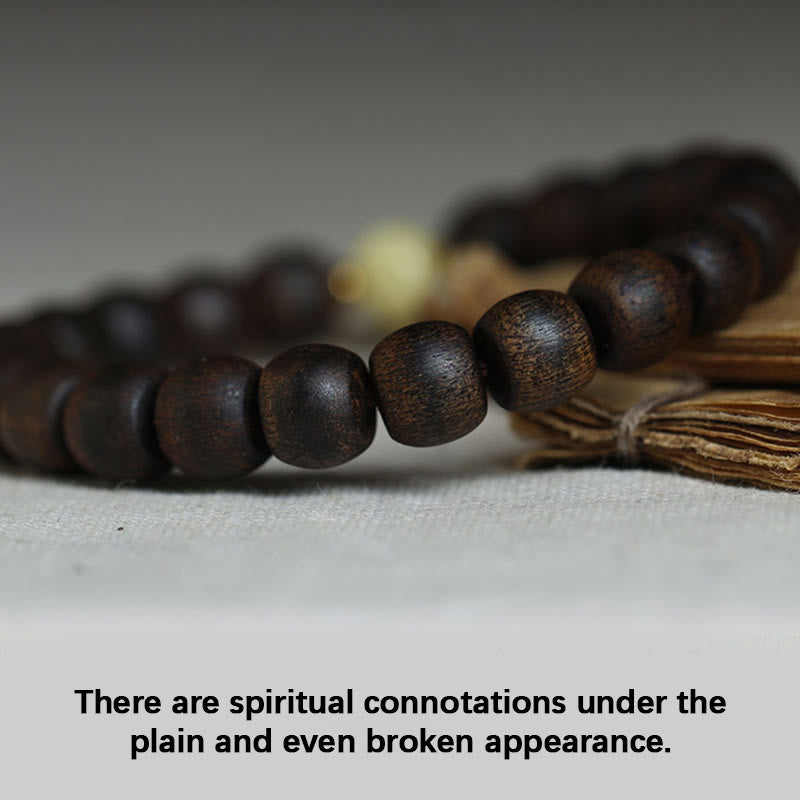 Bracelet en ambre et bois d'agar de Brunei rare pour l'équilibre et le calme