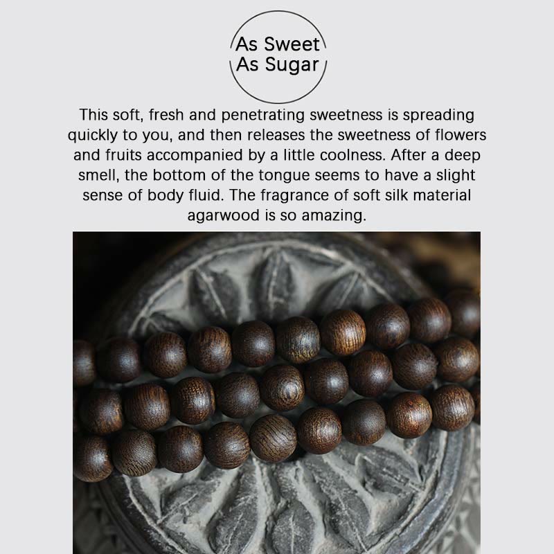 Bracelet rare en bois d'agar de Brunei avec perles en or pur