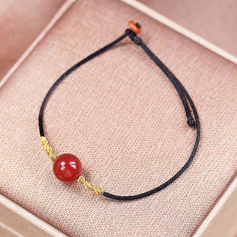 Collier bracelet en agate rouge et calcédoine pour la confiance et l'harmonie