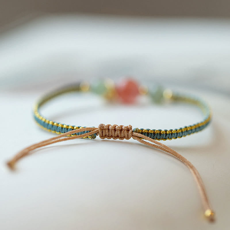 Bracelet de confiance en agate rouge et jade lotus