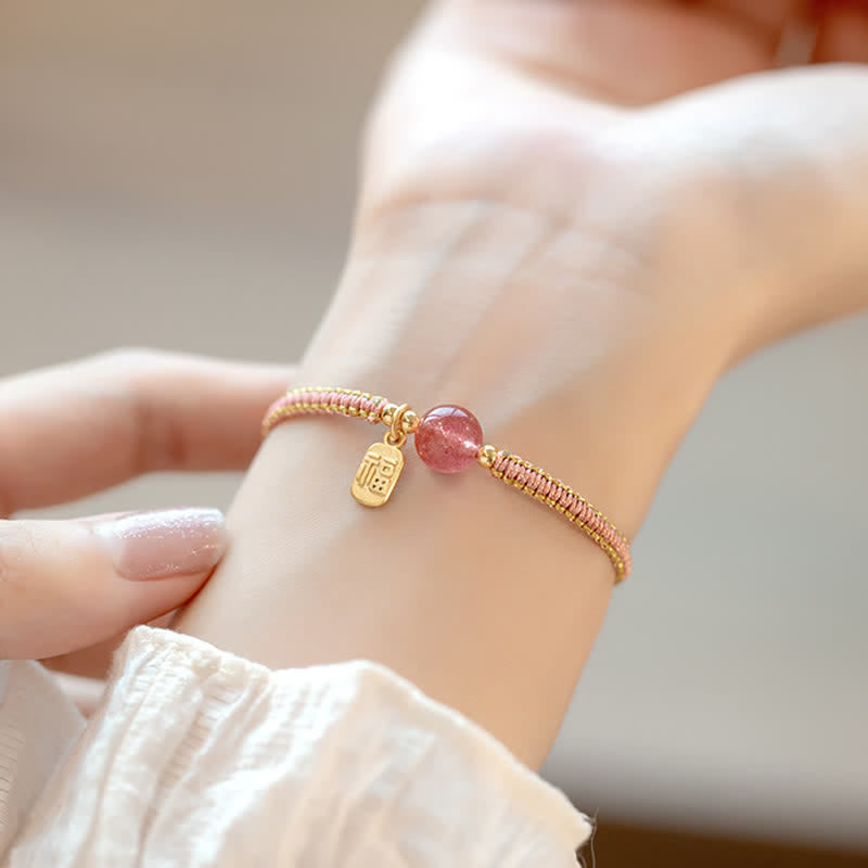 Bracelet de confiance en agate rouge et jade lotus