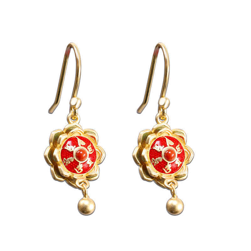 Collier en agate rouge | Pendentif lotus en argent sterling 925