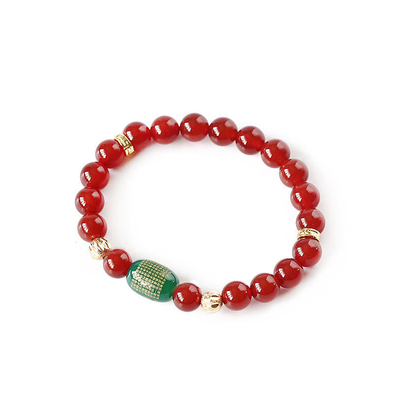 Bracelet en agate rouge verte pour le calme et l'équilibre spirituel