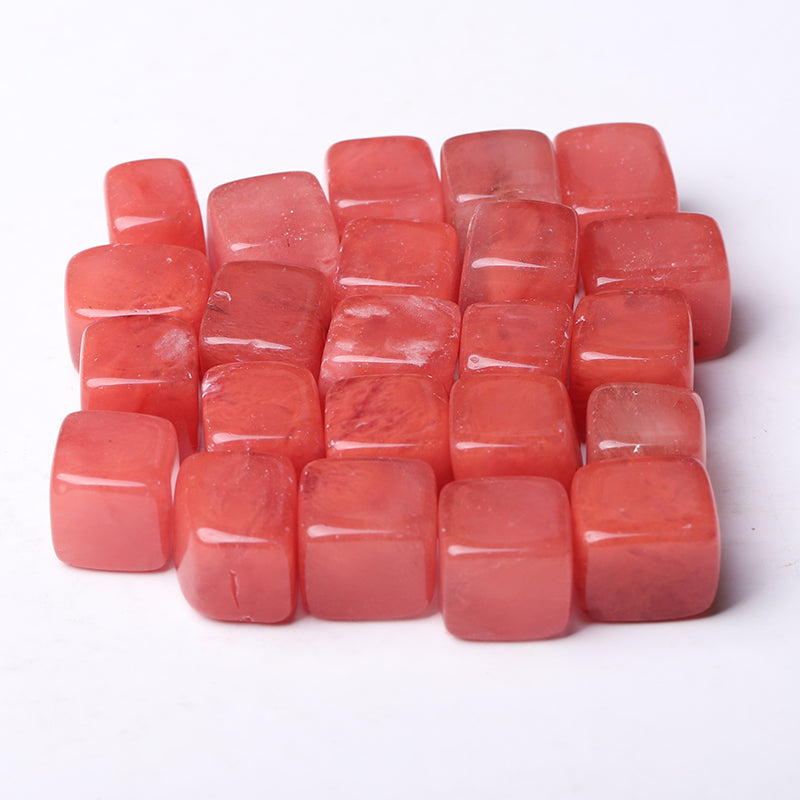 Cubes de cristal fondants rouges 0,7 à 1 po, finition brillante