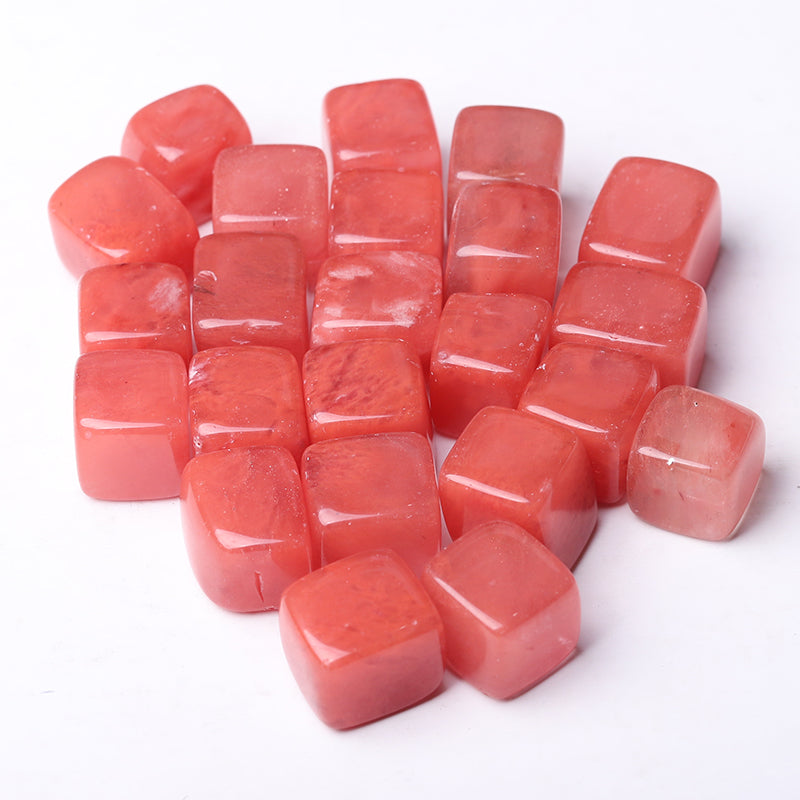Cubes de cristal fondants rouges 0,7 à 1 po, finition brillante