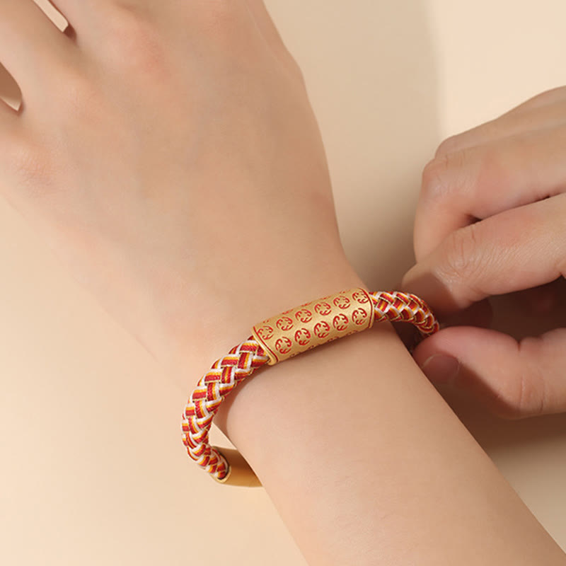 Bracelet porte-bonheur en fil rouge de 16 cm avec boucle en forme de nœud en diamant