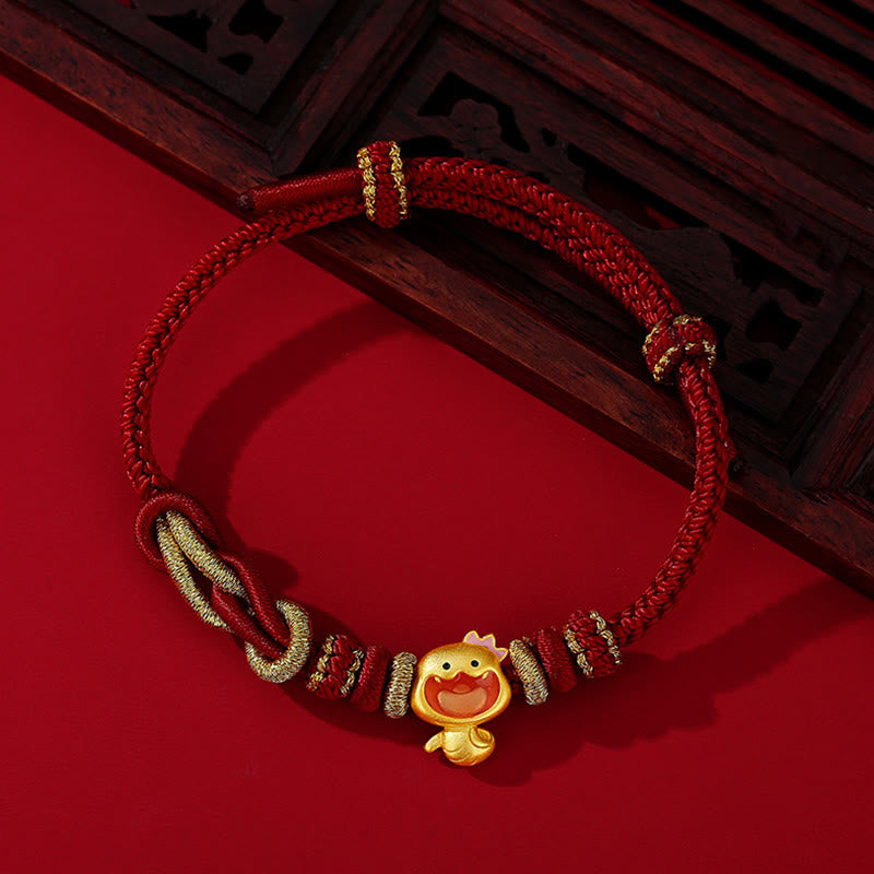 Bracelet serpent en argent sterling 925 avec fil rouge
