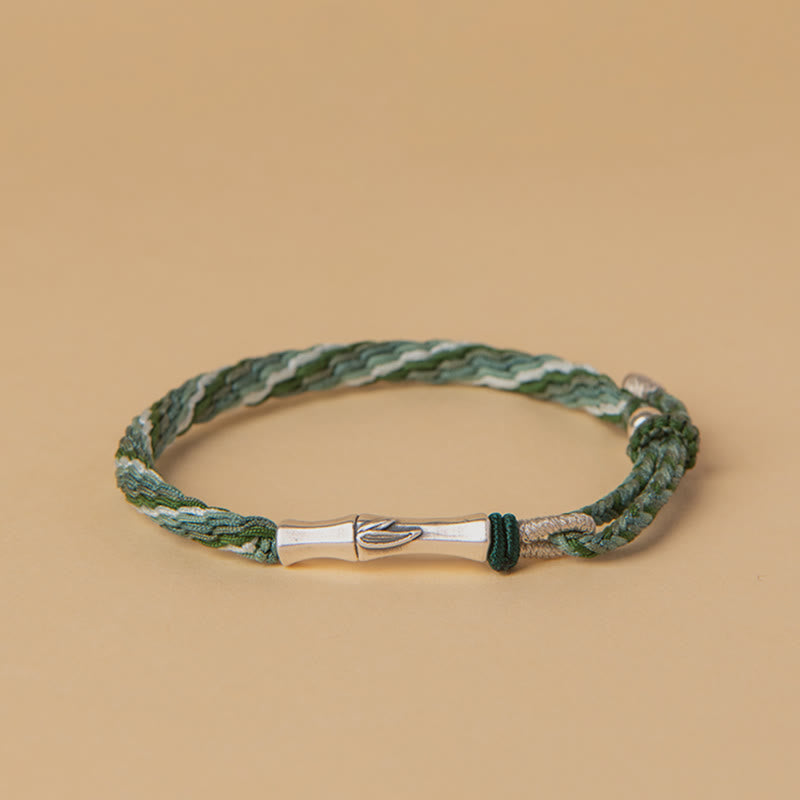 Bracelet fil rouge en argent sterling 925 avec nœud en bambou