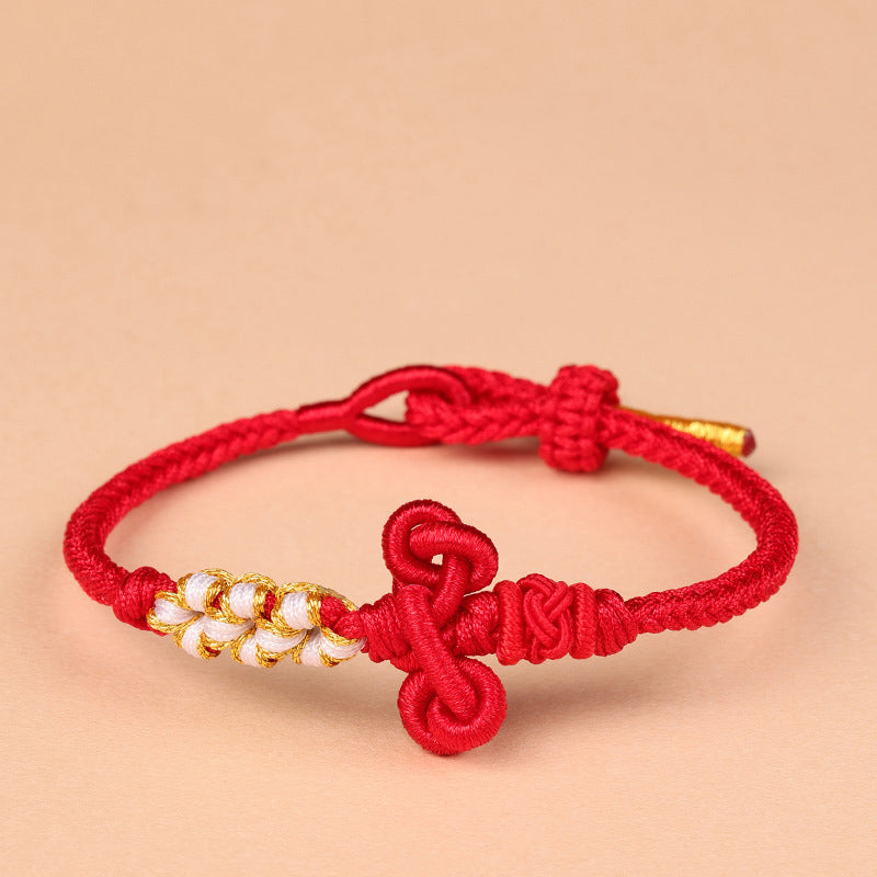 Bracelet fil rouge avec nœud Wenchang | Chance et force