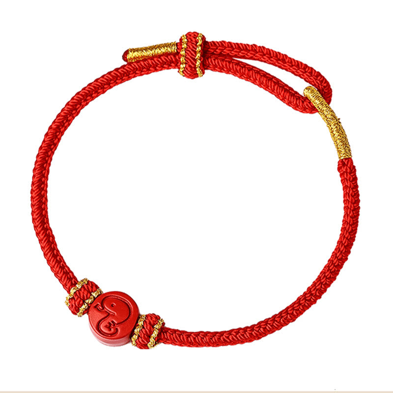 Bracelet de protection en cinabre du zodiaque chinois à fil rouge