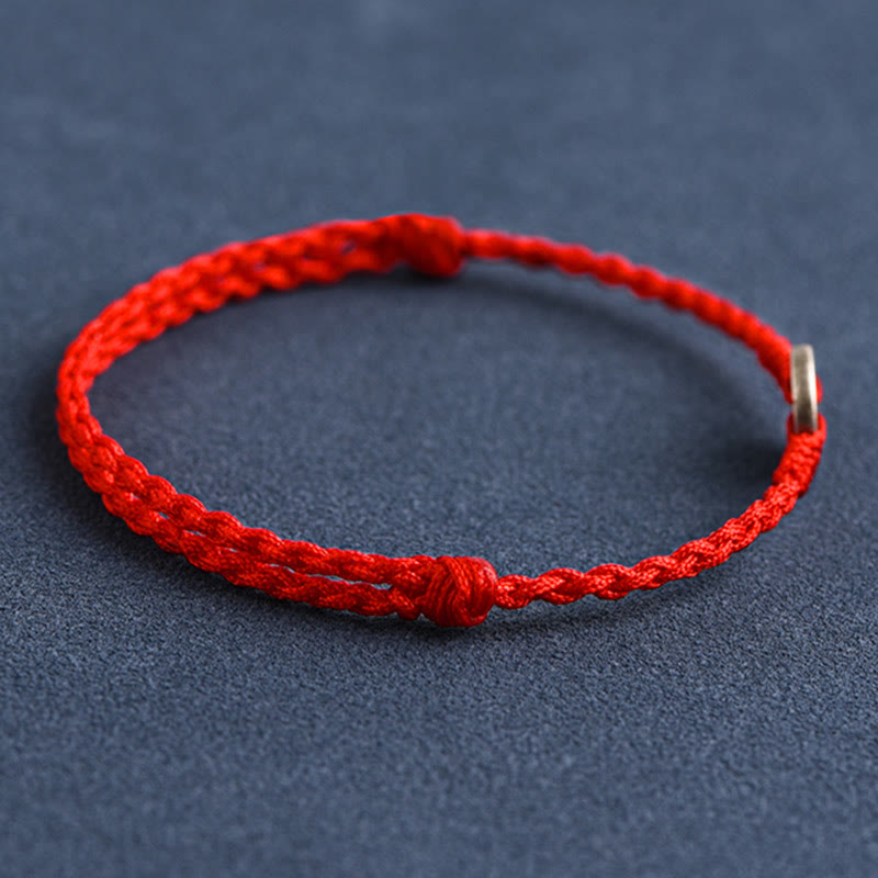 Bracelet de protection en argent 925 avec cinq pièces impériales et fil rouge