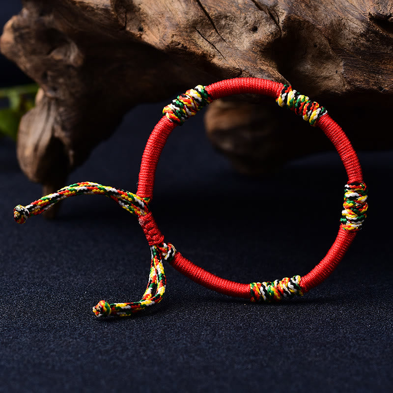 Bracelet de protection en fil rouge avec nœud tibétain King Kong