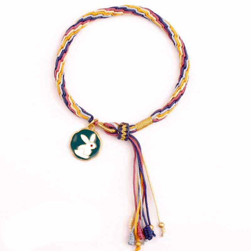 Bracelet de protection porte-bonheur en jade blanc avec nœud de réincarnation