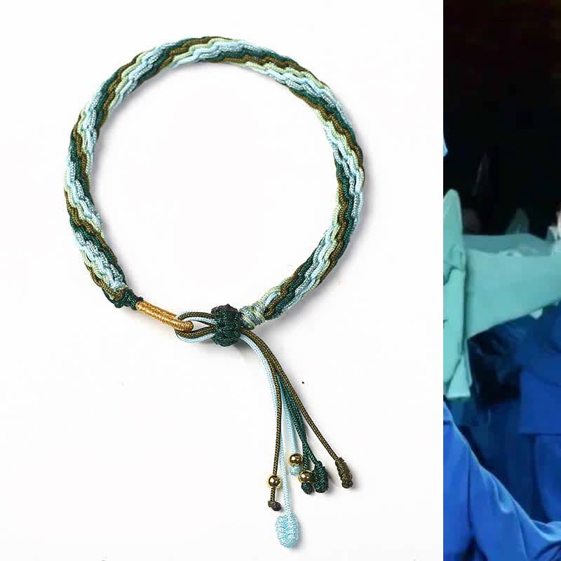 Bracelet de protection porte-bonheur en jade blanc avec nœud de réincarnation