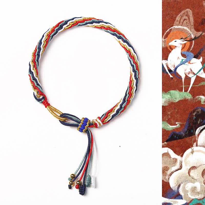 Bracelet de protection porte-bonheur en jade blanc avec nœud de réincarnation