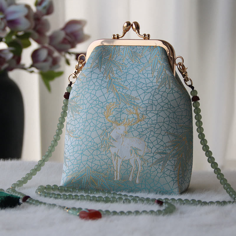 Sac à bandoulière rétro en chaîne de perles brodées chinoises 14 x 6 x 18 cm