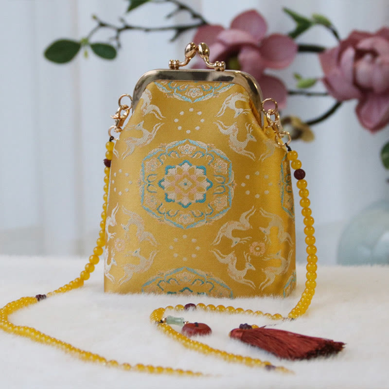 Sac à bandoulière rétro en chaîne de perles brodées chinoises 14 x 6 x 18 cm