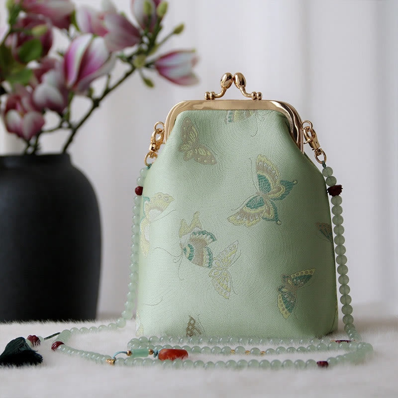 Sac à bandoulière rétro en chaîne de perles brodées chinoises 14 x 6 x 18 cm