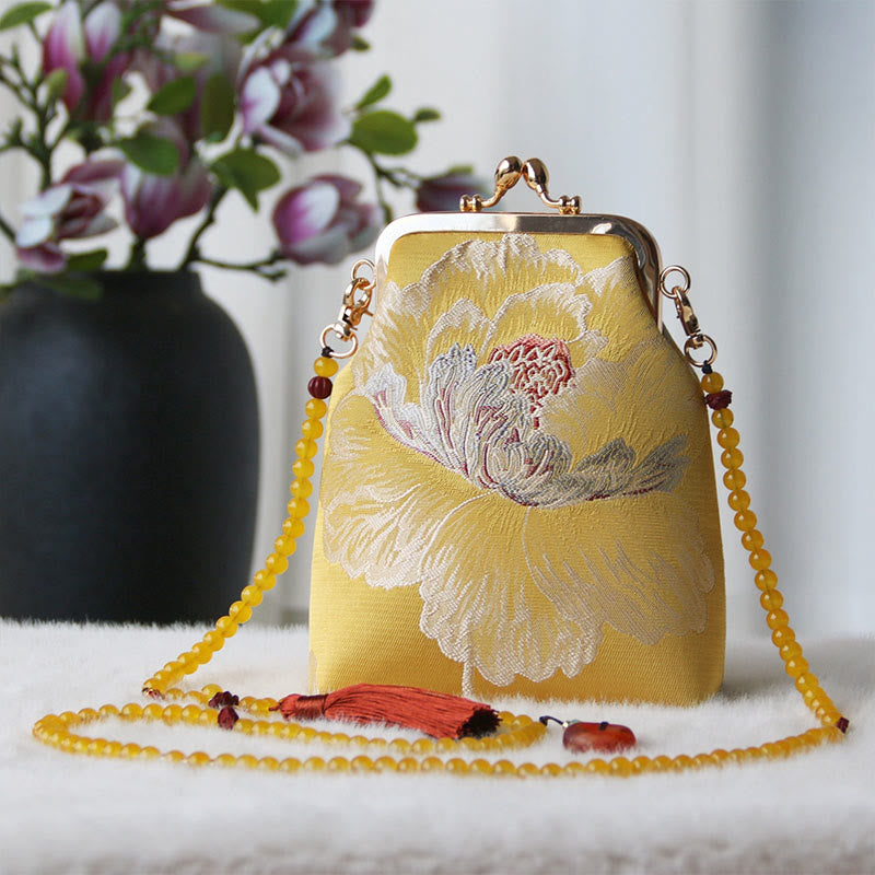 Sac à bandoulière rétro en chaîne de perles brodées chinoises 14 x 6 x 18 cm