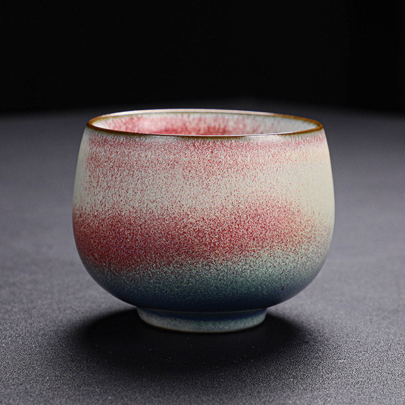 Tasse à thé en céramique rétro rouge dégradé 160 ml