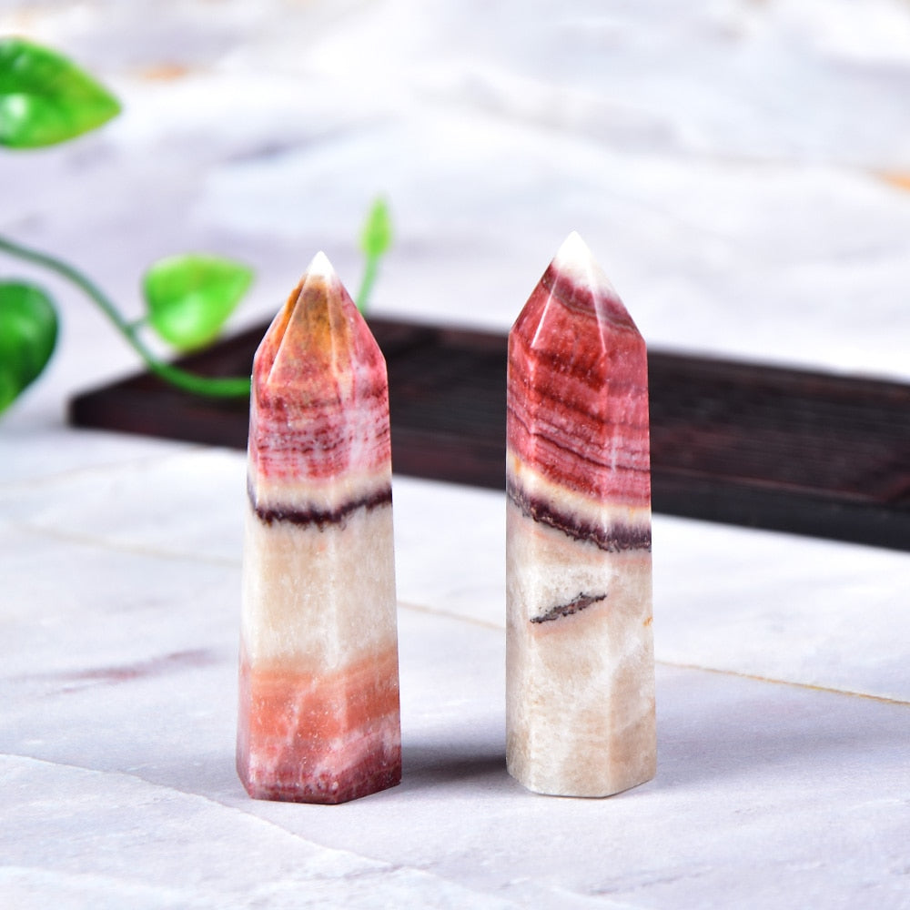 Tour de cristal de guérison émotionnelle en rhodochrosite
