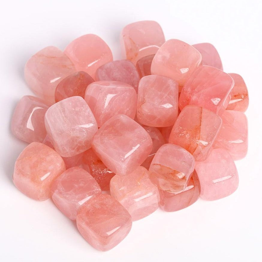 Cube de cristal de quartz rose 0,78 po, pierre d'énergie de guérison