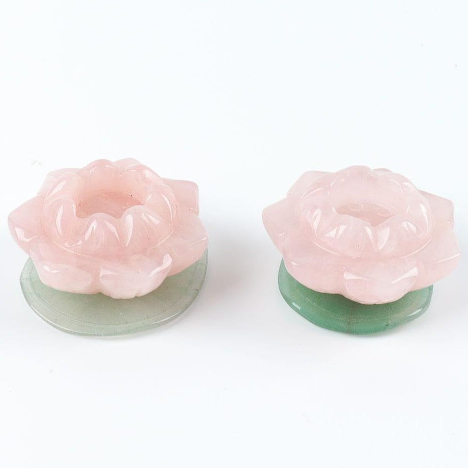 Figurine en cristal de lotus en quartz rose, sculpture de 4,8 cm