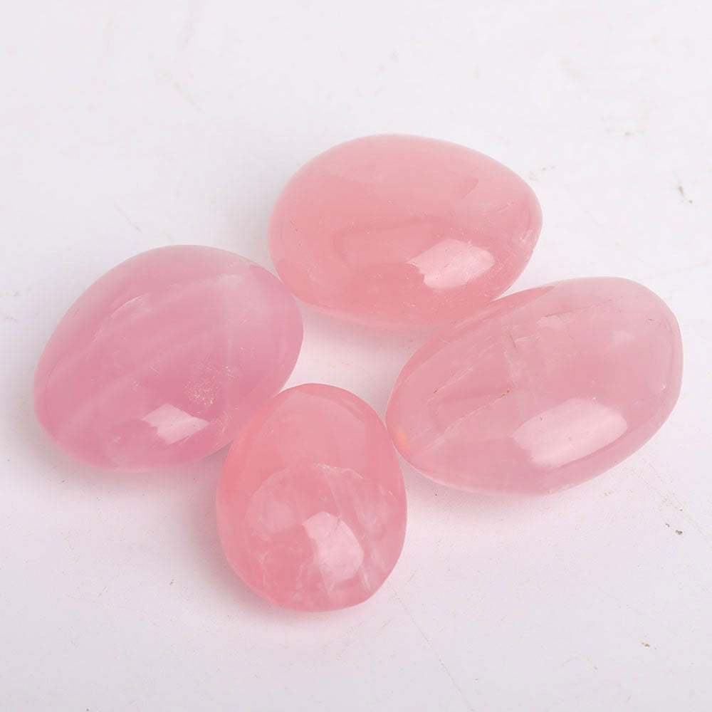 Pierre de paume en quartz rose de 1,5 à 2,1 pouces, cristal de guérison