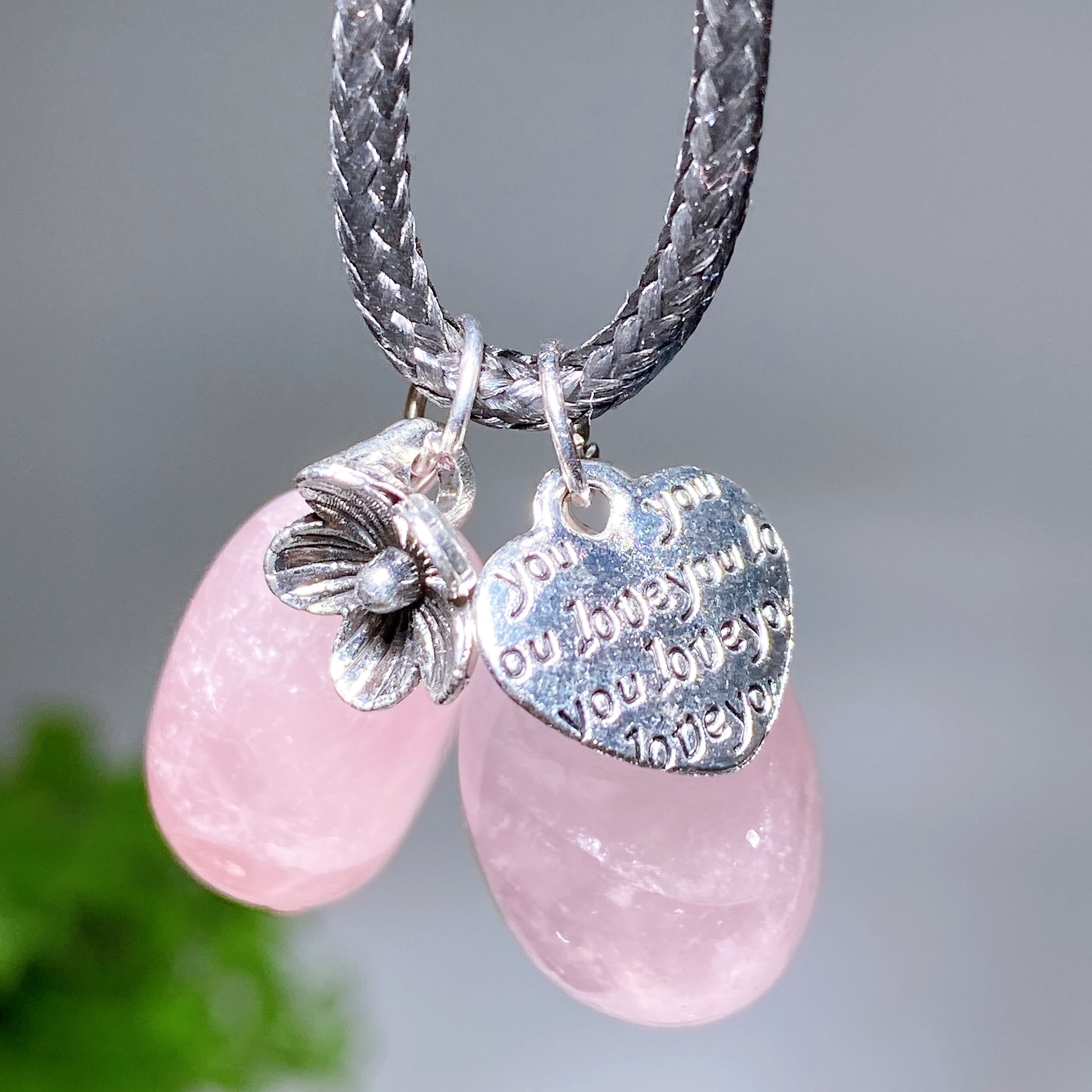 Pendentif en quartz rose de guérison en cristal ovale de 15 à 20 mm