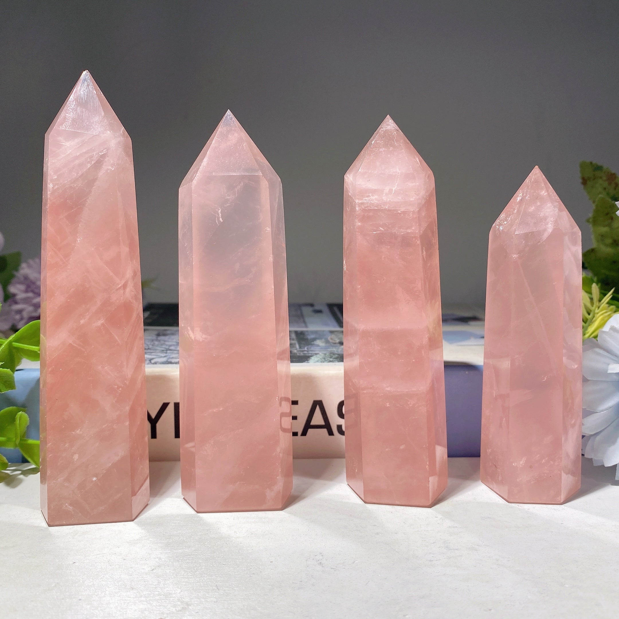 Rose Quartz Tower Crystal 3.5-8 Inch Healing Energy