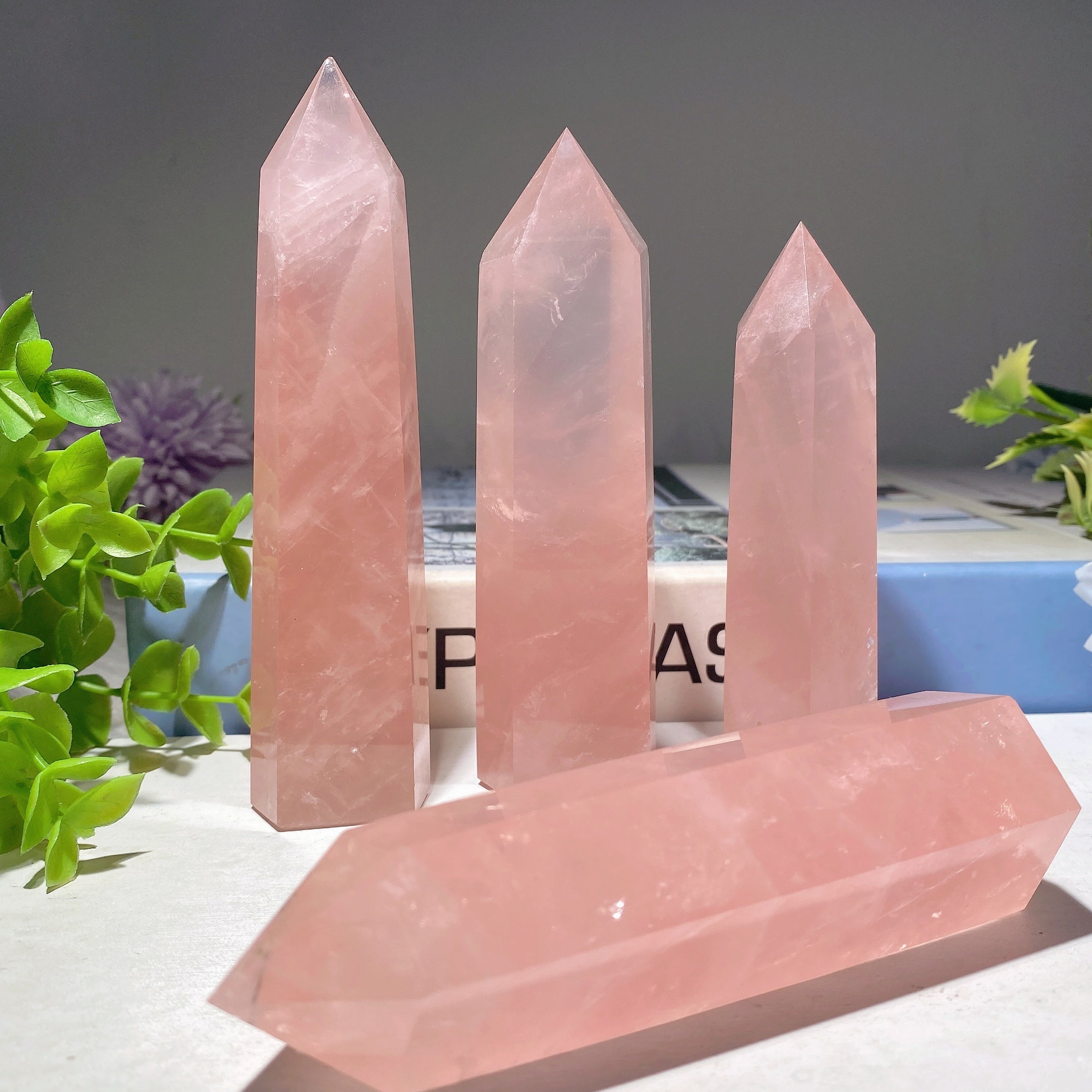 Rose Quartz Tower Crystal 3.5-8 Inch Healing Energy