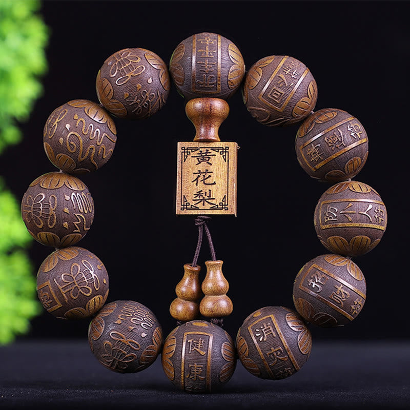 Bracelet zodiaque chinois en bois de rose | 12 perles du zodiaque Chaleur