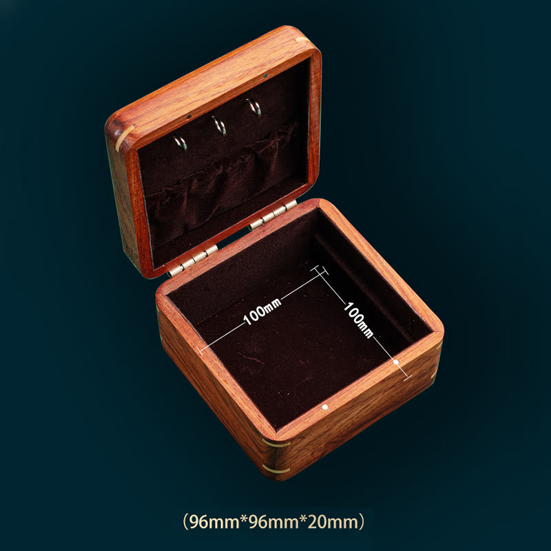 Coffret à bijoux en palissandre avec motif floral et feuilles antiques - Rangement fait main
