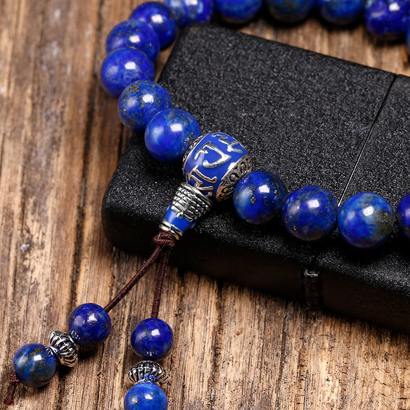 Bracelet en lapis-lazuli bleu royal pour l'équilibre intérieur