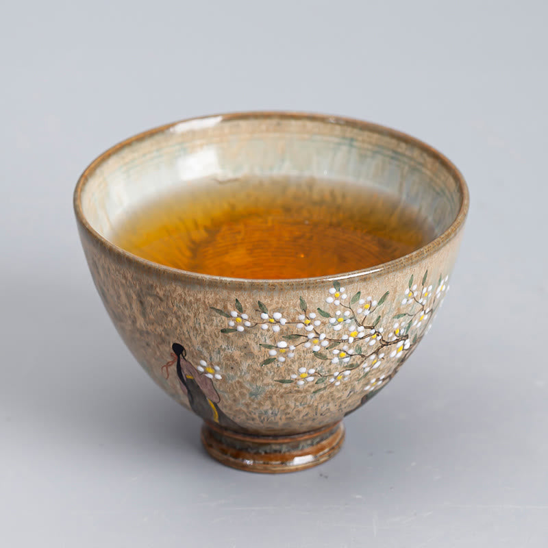 Tasse à thé en céramique zen de Jingdezhen, 100 ml, four Ru
