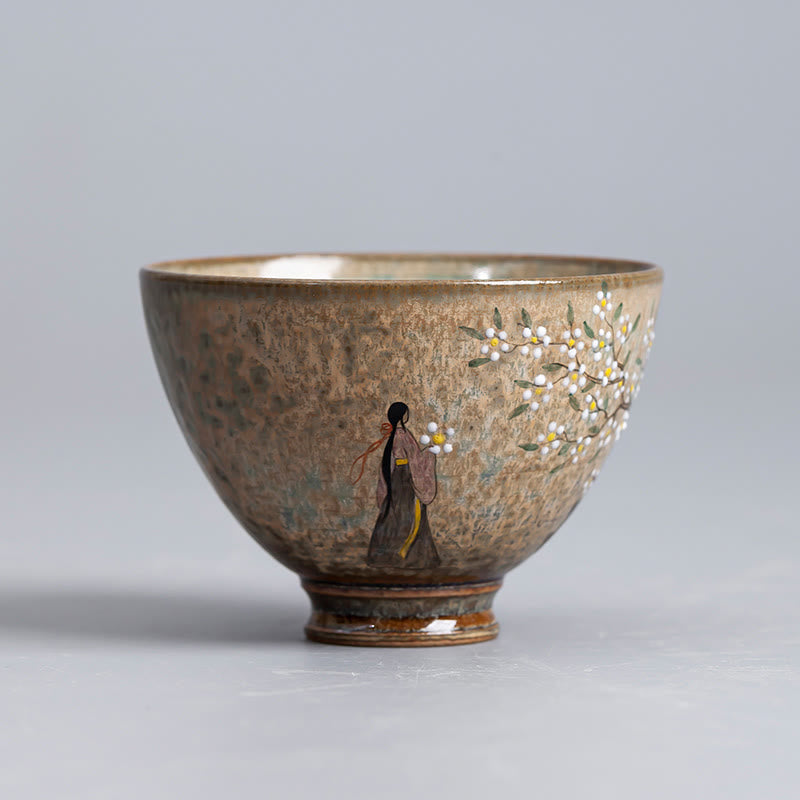 Tasse à thé en céramique zen de Jingdezhen, 100 ml, four Ru