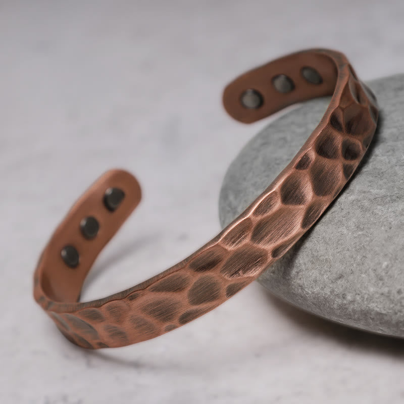 Bracelet spirituel magnétique réglable en cuivre rustique