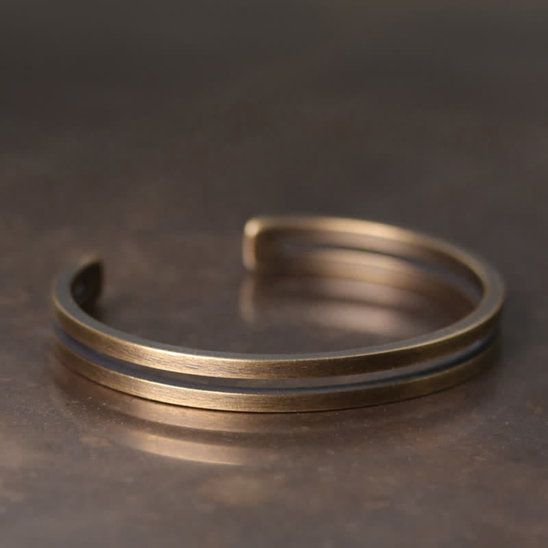 Bracelet Viking Spirituel Rustique en Cuivre Porte-Bonheur Réglable