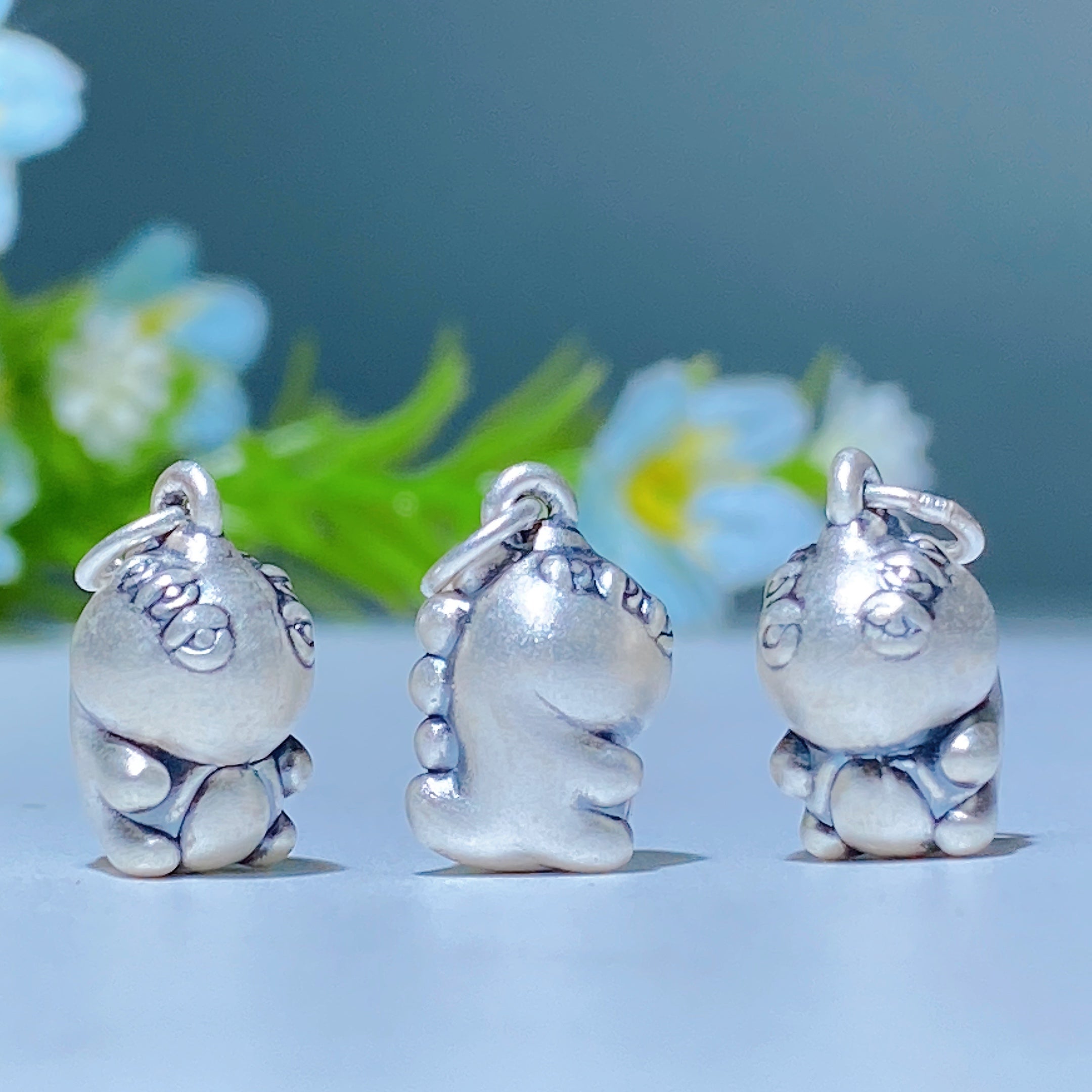 Breloques sculptées en argent S925 pour bijoux spirituels DIY 5-15 mm