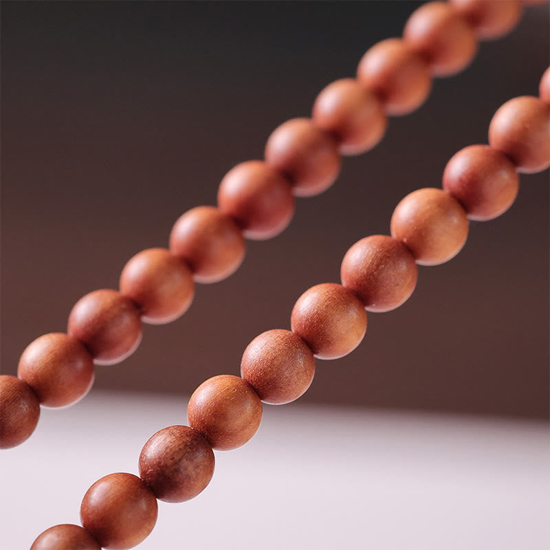 Bracelet de protection double tour en bois de santal et jade Hetian