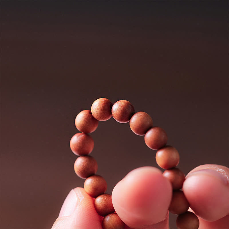 Bracelet de protection double tour en bois de santal et jade Hetian