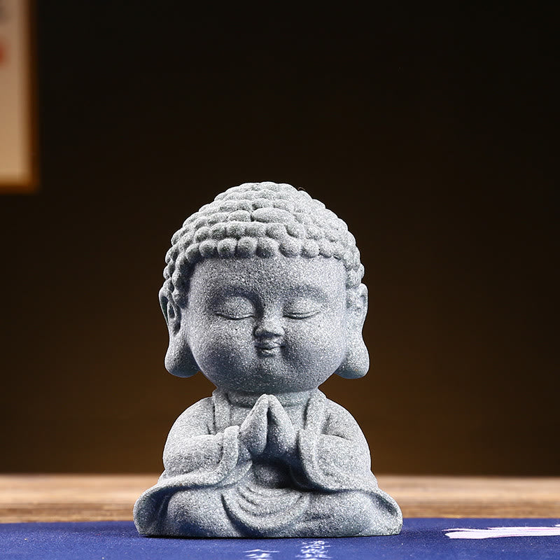 Statue de Bouddha en grès pour la méditation et la sérénité 6,7 cm