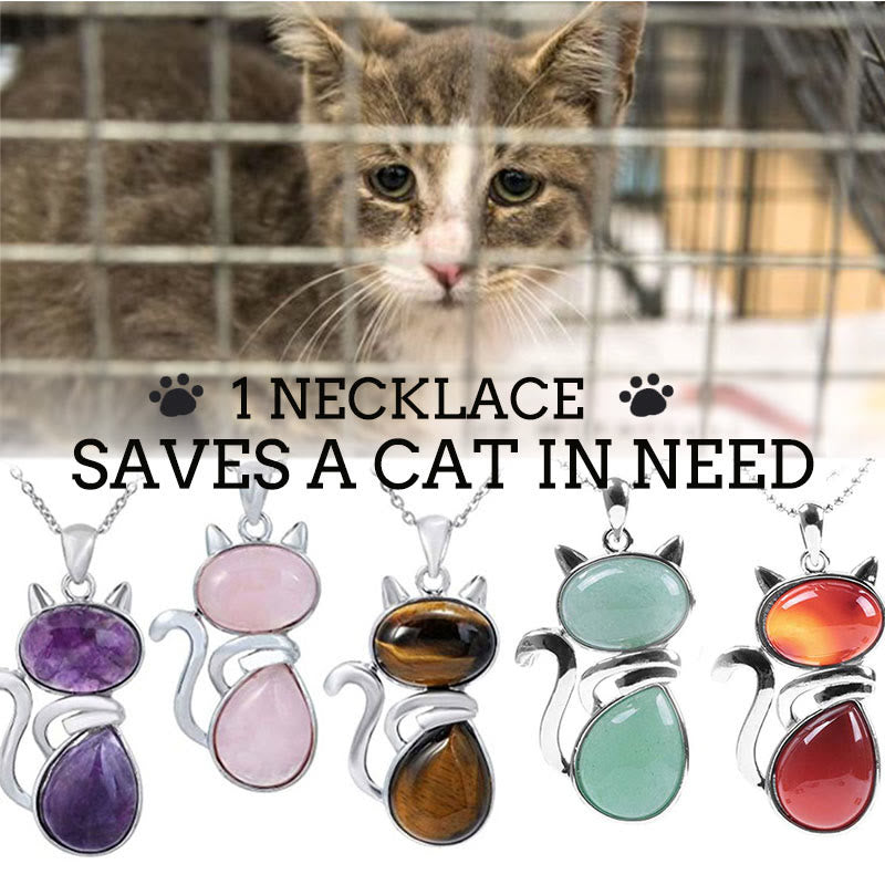 Collier pendentif de protection spirituelle Save A Cat