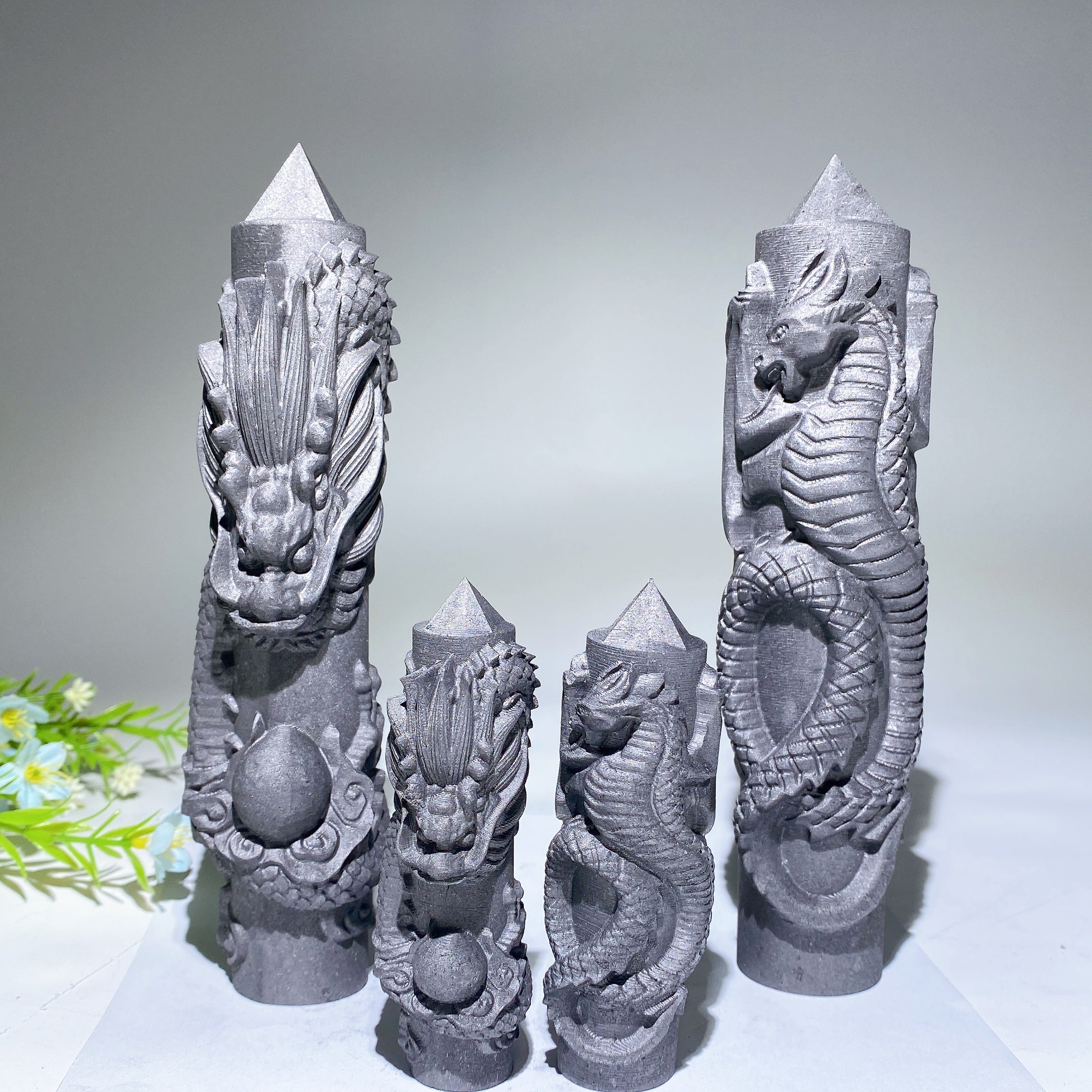 Schungite Dragon Tower Crystal Point 10.5-20cm Healing