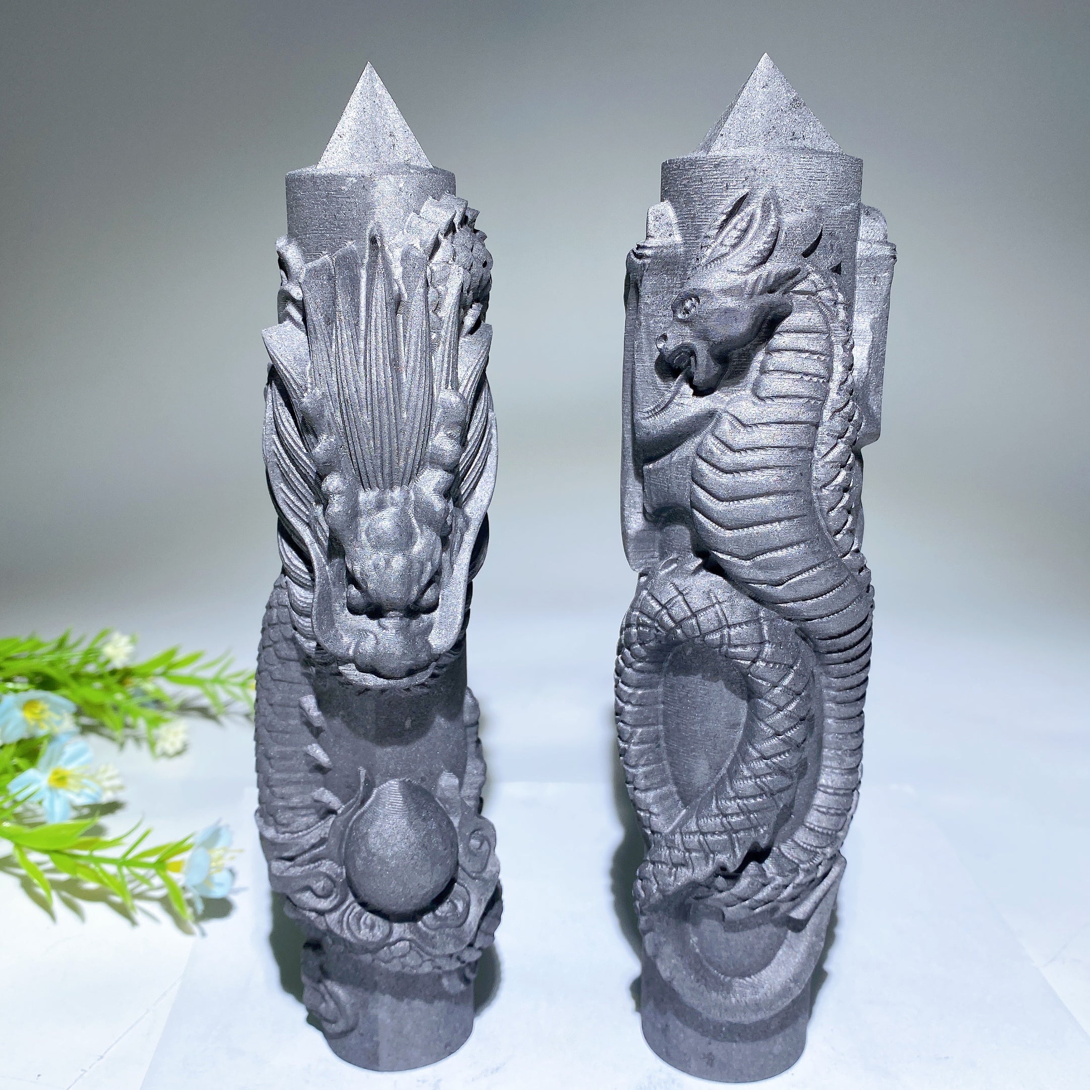 Schungite Dragon Tower Crystal Point 10.5-20cm Healing