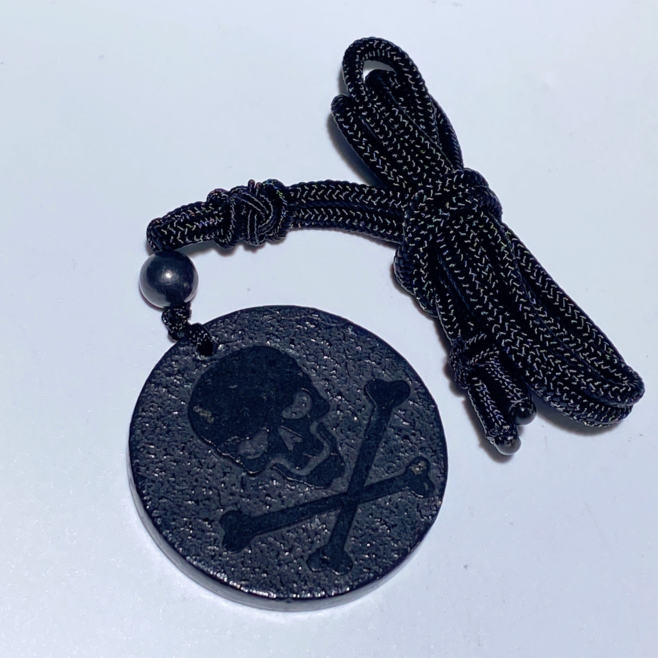 Schungite Spiritual Protection Necklace Round Cross Point 35mm