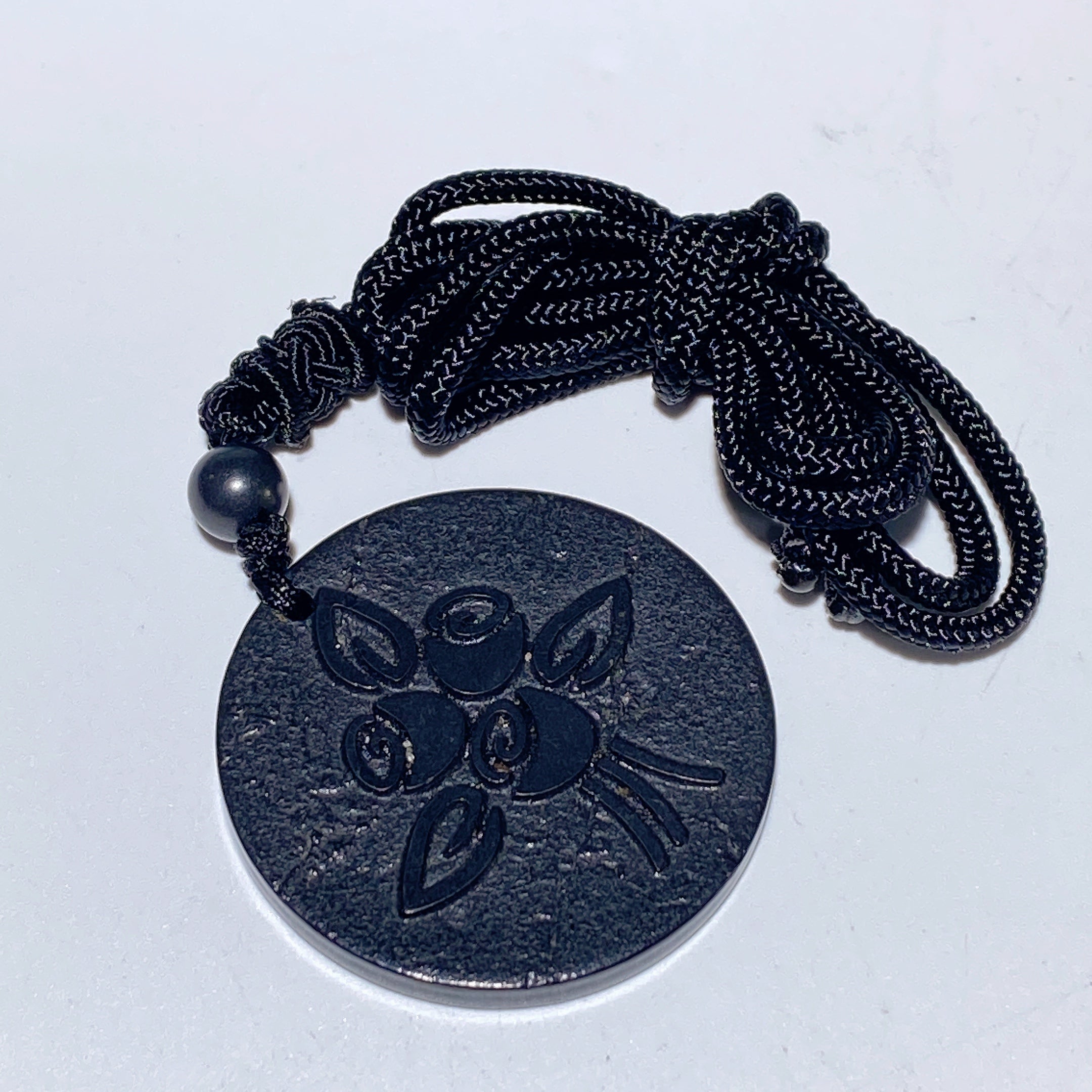 Schungite Spiritual Protection Necklace Round Cross Point 35mm