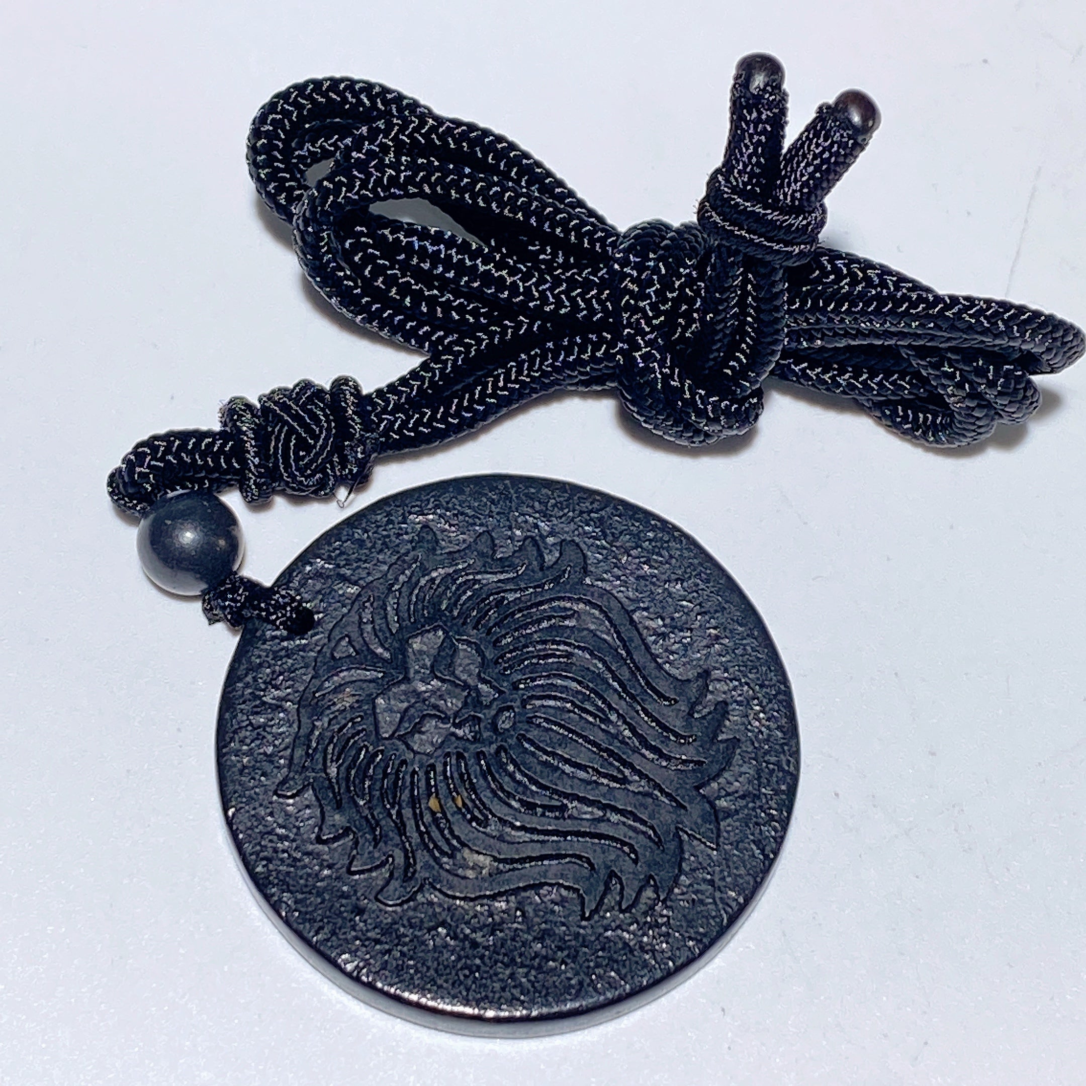 Schungite Spiritual Protection Necklace Round Cross Point 35mm
