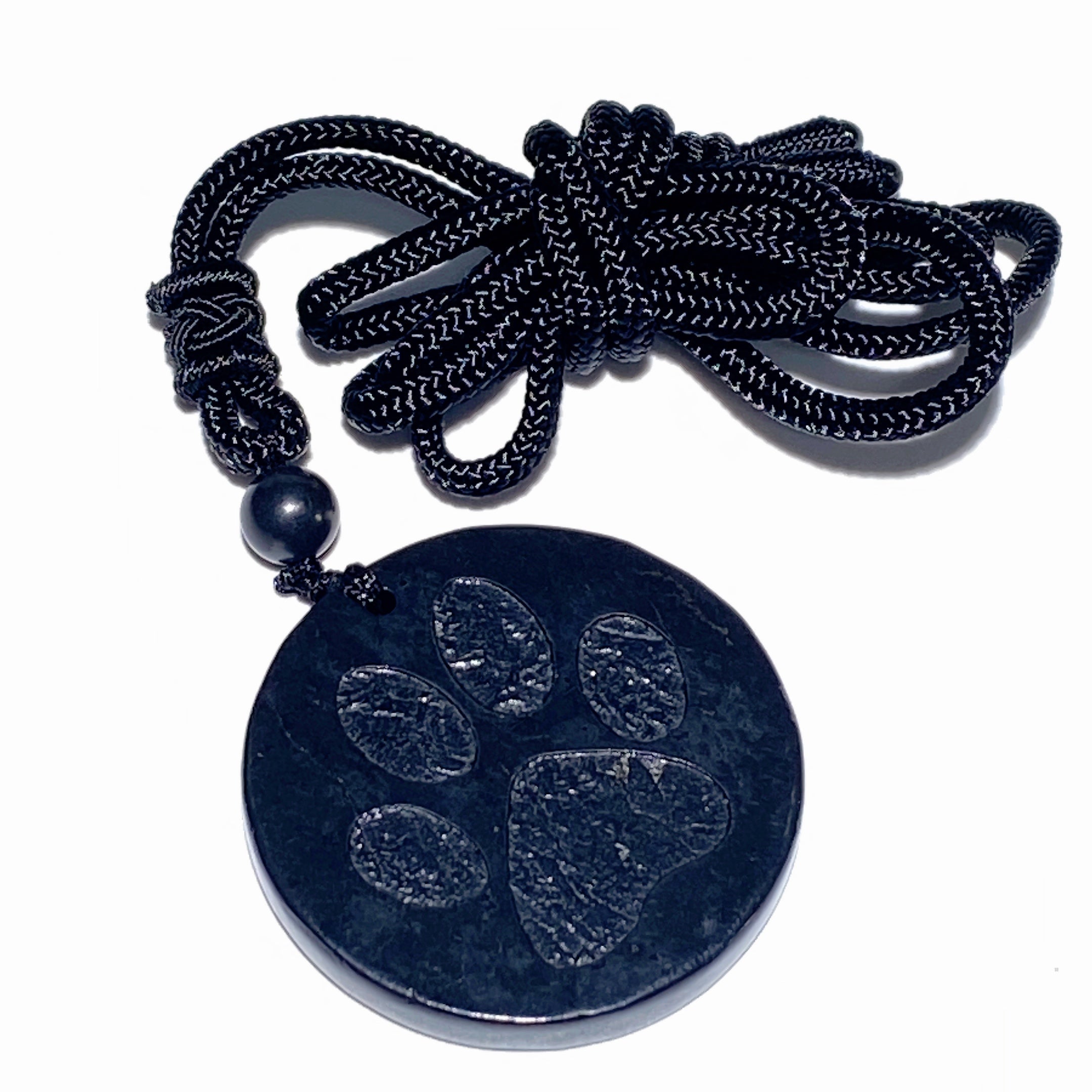 Schungite Spiritual Protection Necklace Round Cross Point 35mm