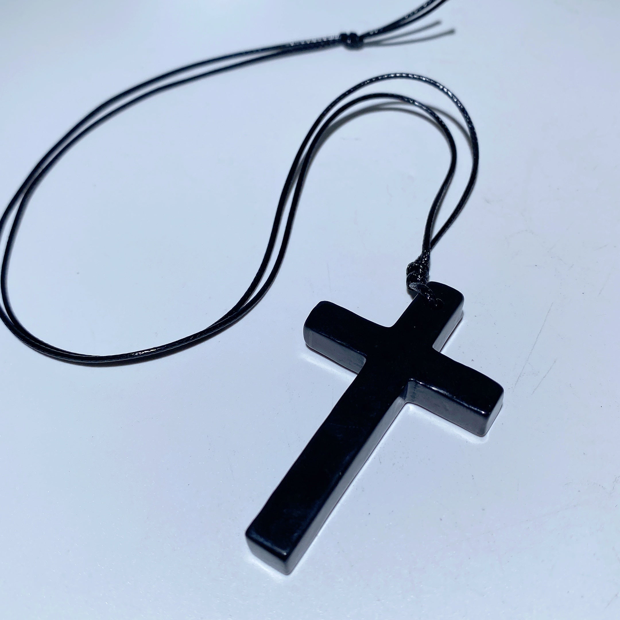 Schungite Spiritual Protection Necklace Round Cross Point 35mm